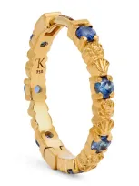 Katarina Tarazi Yellow Gold And Sapphire Neo Single Hoop Earring