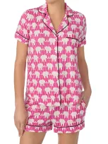 Kate Spade New York Short Pajama Set In Pink/white