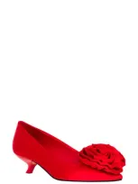 Katy Perry Women's Micro Heel Flower Pumps In Bright Red