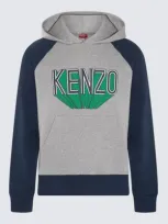 Kenzo Grey, Green And Blue Cotton Sweatshirt