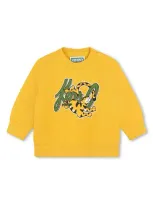 Kenzo Babies' Logo-print Sweatshirt In Yellow