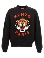 Kenzo Rws Lucky Tiger Sweater In Black