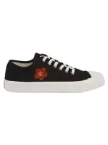 Kenzo Sneakers Con Patch Ricamato In Black