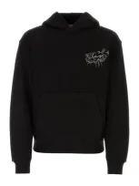 Kenzo Logo-embroidered Hoodie In Black