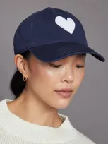 Kerri Rosenthal Baseball Hat Heart Patch Indigo/white In Blue