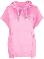 Khrisjoy Sleeveless Cotton Hoodie In Pink