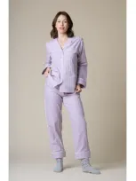 Kip. Kip Premium Cotton Pajama Set In Lavender