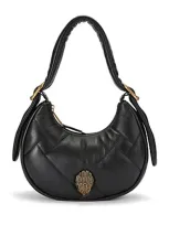 Kurt Geiger Small Kensington Hobo Puff Leather Shoulder Bag In Black