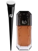 Kvd Beauty Lock It Edge Foundation Brush And Beauty Good Apple Full-coverage Serum Foundation 30ml Bundle (vari In Deep 084