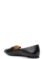 L Agence L'agence Brielle Ii Pointed Toe Loafer In Black Croco Embossed