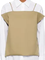 La Collection Beige Panarea Top In Camel