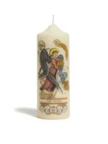 La Doublej Printed Pillar Candle In Multi