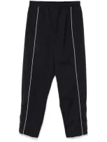 Lacoste Piped-trim Trousers In Black