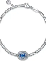 Lafonn Blue Topaz & Simulated Diamond Oval Pendant Bracelet