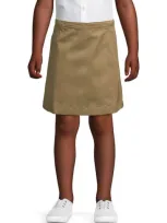 Lands' End Kids'  School Uniform Girls Blend Chino Skort Above Knee In Khaki