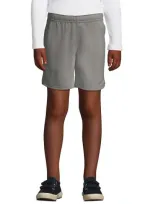 Lands' End Kids'  School Uniform Girls Mesh Gym Shorts In Stone Gray