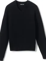 Lands' End School Uniform Kids Cotton Modal V-neck Sweater In Black