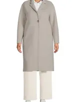 Lands' End Petite Wool Top Coat In Dusk Gray