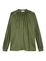 Lanvin Flared Blouse In Green