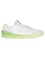 Lanvin Clay Low Top Sneakers In White/yellow