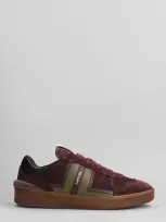 Lanvin Clay Sneakers In Bordeaux Suede And Fabric