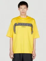 Lanvin Oversized Embroidered Curb Lace T-shirt In Yellow