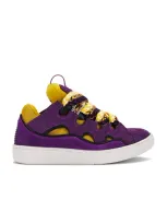 Lanvin Curb Sneaker In Purple & Yellow