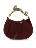 Lanvin Curve-edged Small Cat Handled Tote Bag In Burgundy