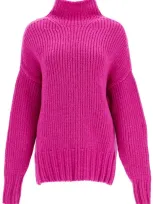 Lanvin High-neck Wool Sweater In Pink