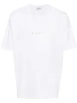 Lanvin Logo-embroidered Cotton T-shirt In White