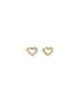 Lanvin Melodie Heart Crystal Stud Earrings In Grey