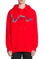 Lanvin Unisex Dragon Print Loose-fitting Hoodie In Flame