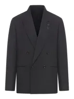 Lardini Double-breasted Blazer In Black