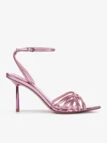 Le Silla Bella 80 Metallic Leather Sandals In Pink