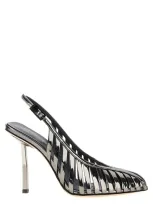 Le Silla Cage 100mm Slingback Pumps In Silver