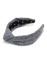 Lele Sadoughi Tweed Knotted Headband In Gray