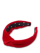 Lele Sadoughi Velvet Knotted Headband In Red