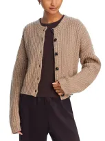 Leset Emma Rib Cardigan In Oatmeal