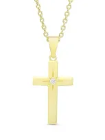 Lily Nily Kids' Cubic Zirconia Cross Pendant Necklace In Gold