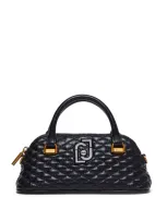 Liu •jo Glossy Quilted Handbag In Black