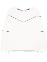 Liu •jo Studded Crew-neck Sweatshirt In White