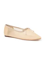 Loeffler Randall Landon Bow-embellished Mesh Ballet Flats In Neutral