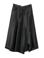 Loewe Cotton Asymmetric Midi Skirt In Black