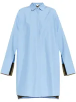 Loewe Button-front Shirtdress With Turned-up Sleeves In Blue