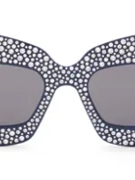 Loewe Lw4114is 90a Sunglasses In Navy Blue