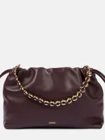 Loewe Flamenco Large Leather Clutch In Burgundy