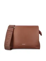 Loewe Flamenco Logo Printed Shoulder Bag In Brown