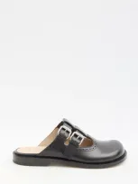 Loewe Campo Leather Mary Jane Mules In Black