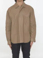 Loewe Leather Jacket In Camel