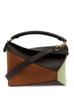 Loewe Small Puzzle Tote Bag In Chocolate Tan